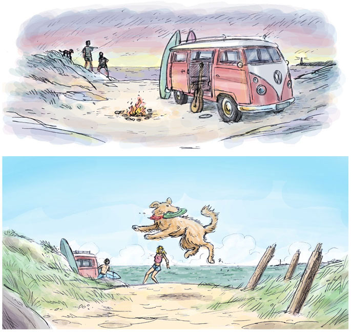 sketches for a brewery label